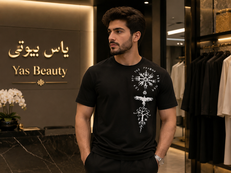 تیشرت مردانه یقه گرد طرح وایکینگ جنس دورس گلکسی درجه یک سایز لارج تا دو ایکس