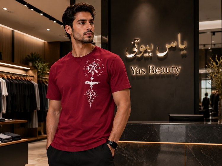 تیشرت مردانه یقه گرد طرح وایکینگ جنس دورس گلکسی درجه یک سایز لارج تا دو ایکس