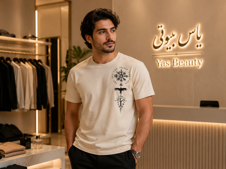 تیشرت مردانه یقه گرد طرح وایکینگ جنس دورس گلکسی درجه یک سایز لارج تا دو ایکس