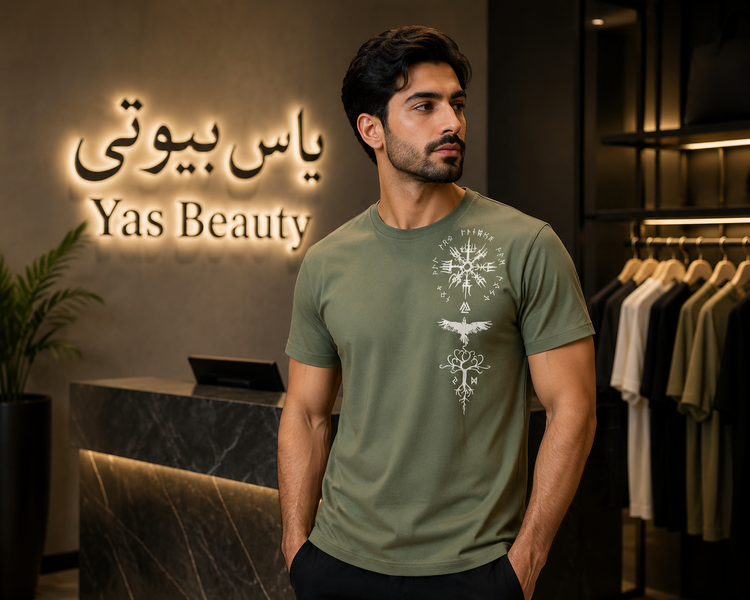تیشرت مردانه یقه گرد طرح وایکینگ جنس دورس گلکسی درجه یک سایز لارج تا دو ایکس