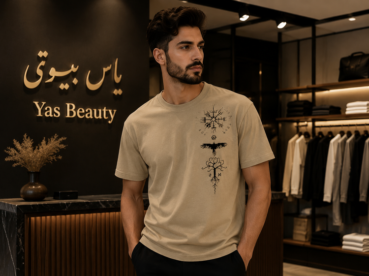 تیشرت مردانه یقه گرد طرح وایکینگ جنس دورس گلکسی درجه یک سایز لارج تا دو ایکس