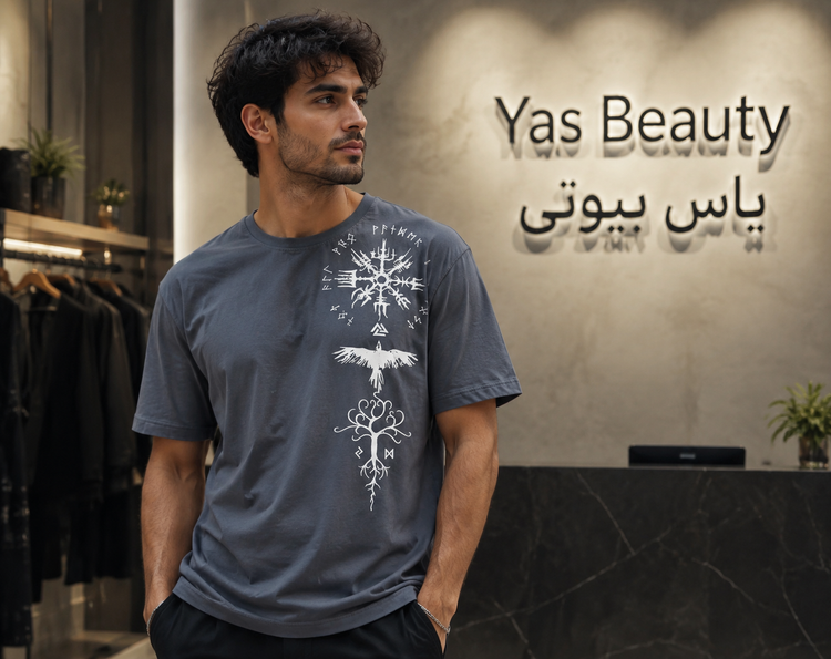 تیشرت مردانه یقه گرد طرح وایکینگ جنس دورس گلکسی درجه یک سایز لارج تا دو ایکس
